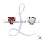 Metal Cup Base with Fancy Stone (Heart)