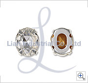 Metal Cup Base with Fancy Stone (Oval)